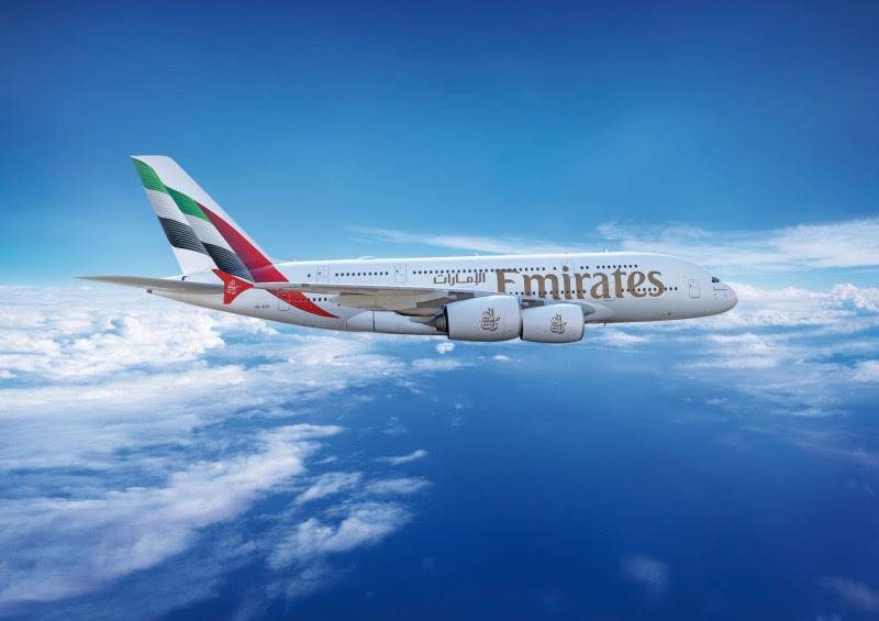 Emirates first refurbished Boeing 777 takes off