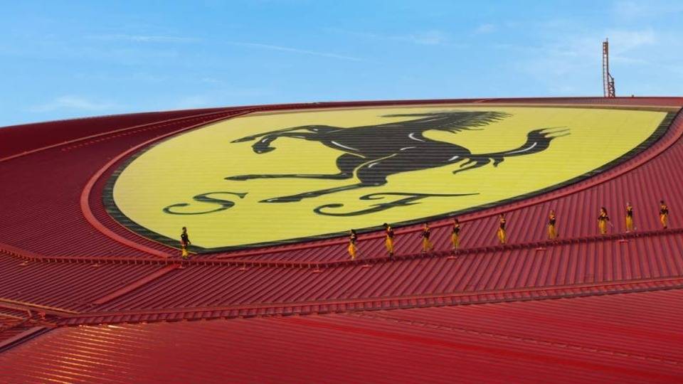 Stride across the world’s largest Ferrari logo